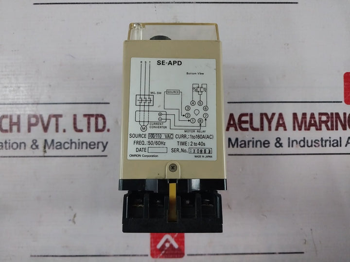 Omron Se-ap1D Motor Relay With Base 100/110 Vac