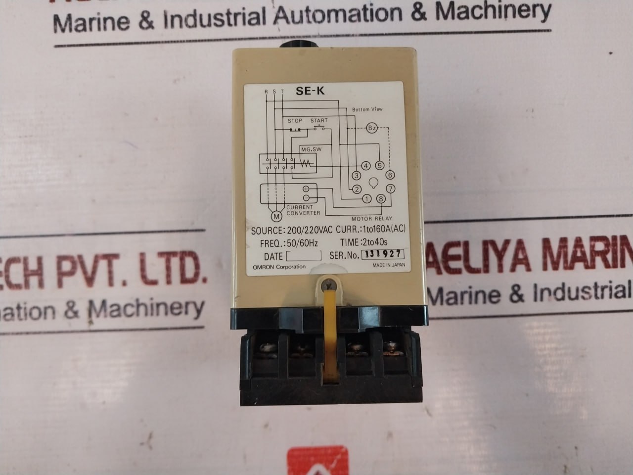 Omron Se-kp2 Motor Relay 2 To 40S 50/60 Hz 200/220 Vac