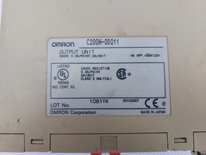 Omron Sysmac C200He Programmable Controller 24Vdc