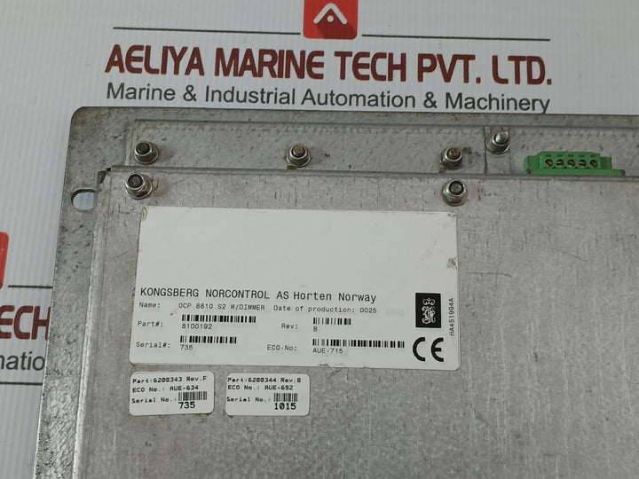 Operator Control Panel 8100192 Norcontrol