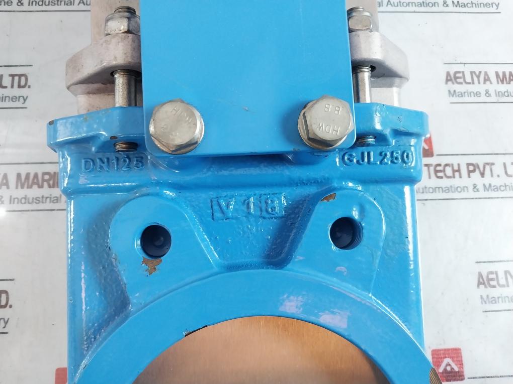 Orbinox Ex04 Knife Gate Valve Dn125 With Handwheel Actuator Gjl250