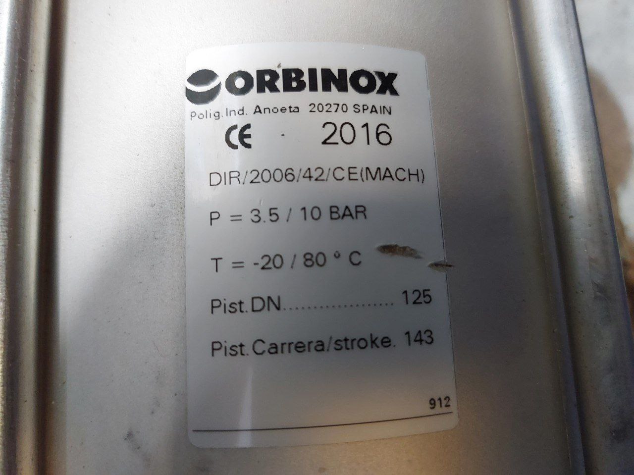 Orbinox Ex04 Knife Gate Valve Gjl250 Pn10 Dn125