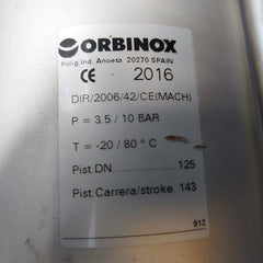 Orbinox Ex04 Knife Gate Valve Gjl250 Pn10 Dn125