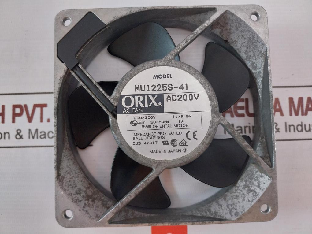 Orix Mu1225S-41 Ac Axial Flow Fan Ac200V 200/200V 11/9.5W 50/60Hz