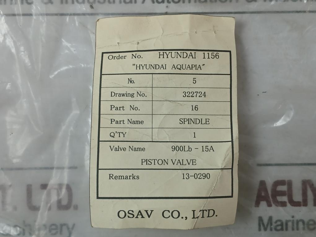 Osav Piston Valve 900Lb-15A Tmed/V000237