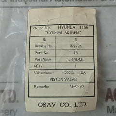 Osav Piston Valve 900Lb-15A Tmed/V000237