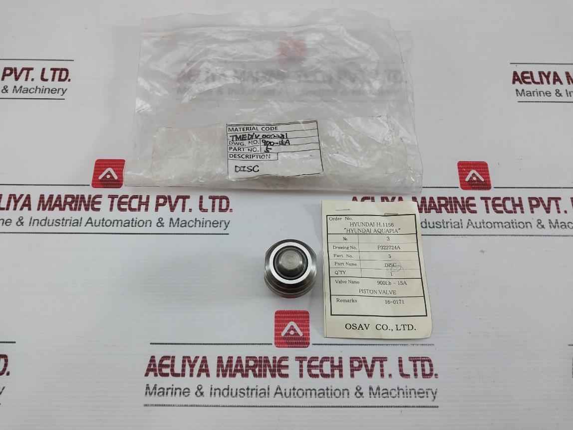 Osav Piston Valve P/No.5 Disc 900Lb-15A