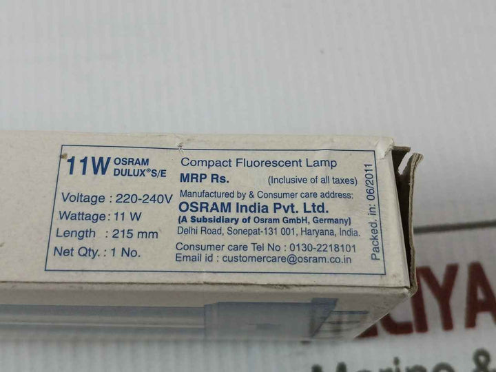 Osram 11W/11-860 Compact Fluorescent Lamp 220-240V 215Mm