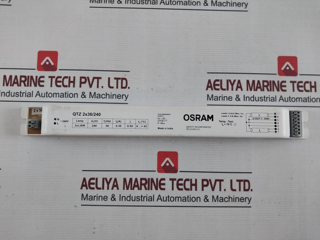 Osram Qtz 2X36/240 Electronic Control Gear Ballast 240V Ac 50 Hz