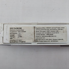Osram Qtz 2X36/240 Electronic Control Gear Ballast 240V Ac 50 Hz