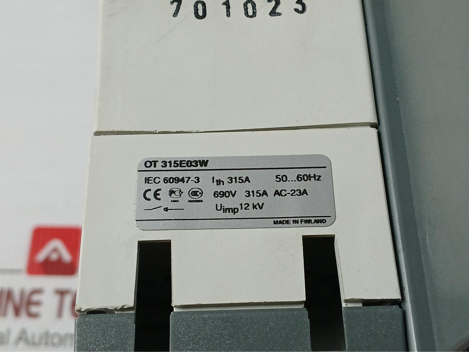 Ot315E03Wp Abb 690V 50-60Hz Base Mounted Switch-disconnector
