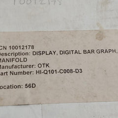 Hi-q101-c008-d3 Digital Bar Graph Display Revision A 0-3000 Psi Otek