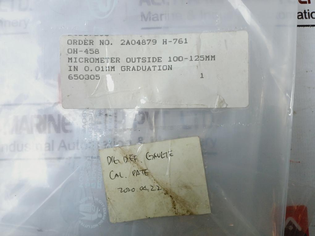 Outside Micrometer 0.01Mm Graduation 100-125Mm