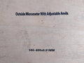 Outside Micrometer With Adjustable Anvils Set 500-600X0.01Mm Sku 204301