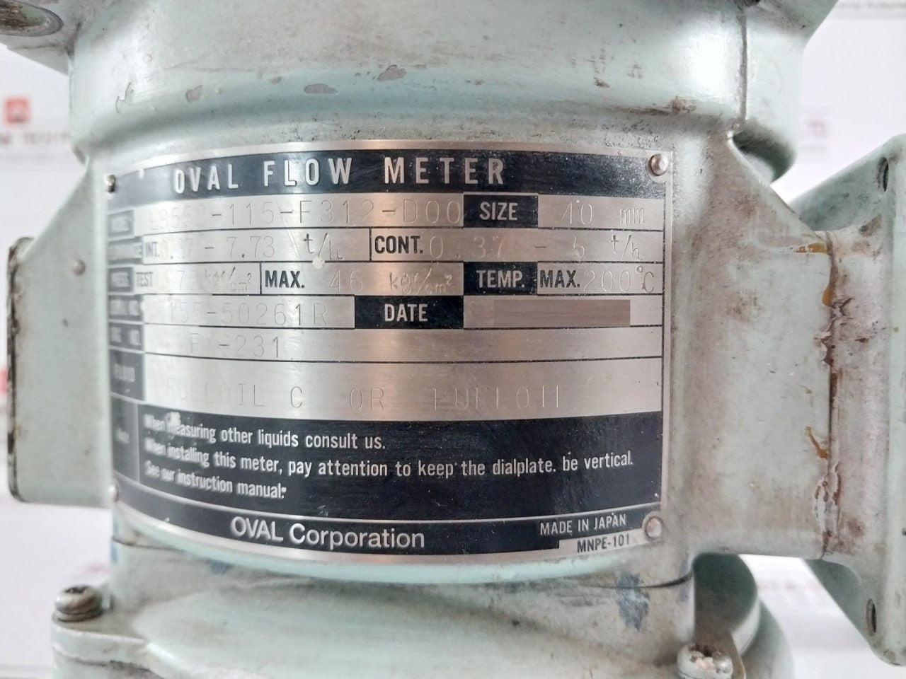 Oval Lb552-115-f312-d00 Flow Meter Int.0.37-7.73 T/H 274960578