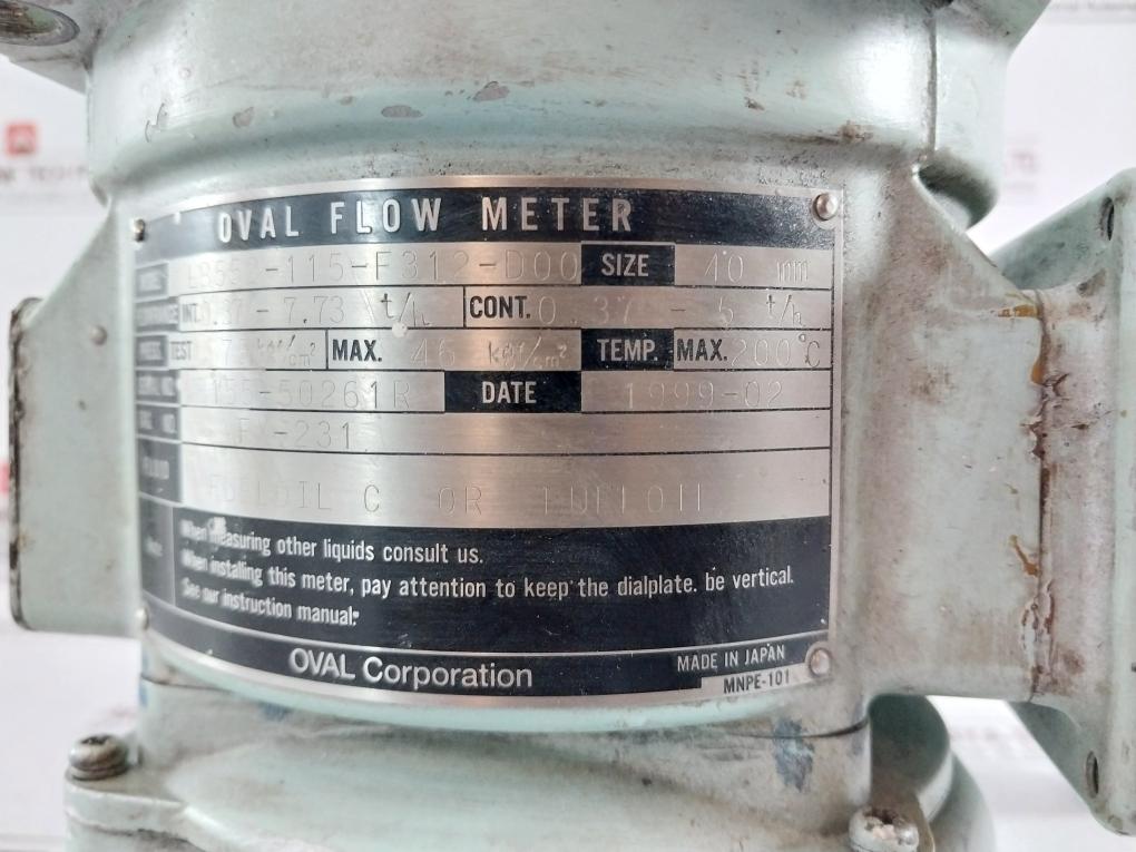 Oval Lb552-115-f312-d00 Flow Meter Int.0.37-7.73 T/H 274960578