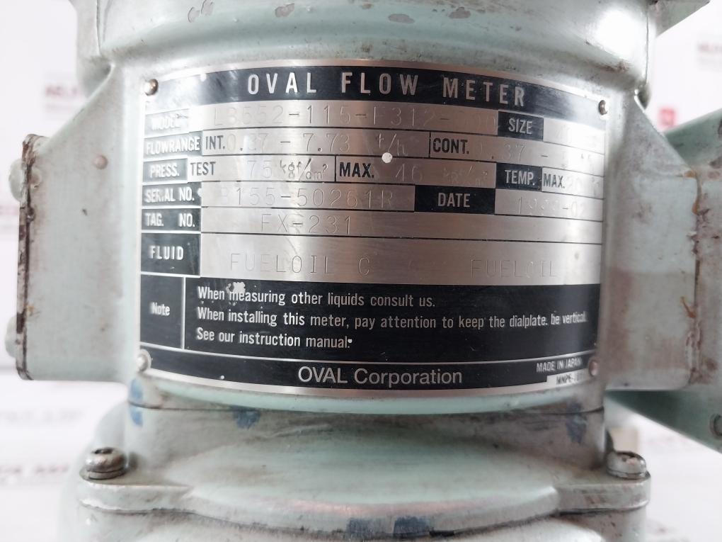 Oval Lb552-115-f312-d00 Flow Meter Int.0.37-7.73 T/H 274960578