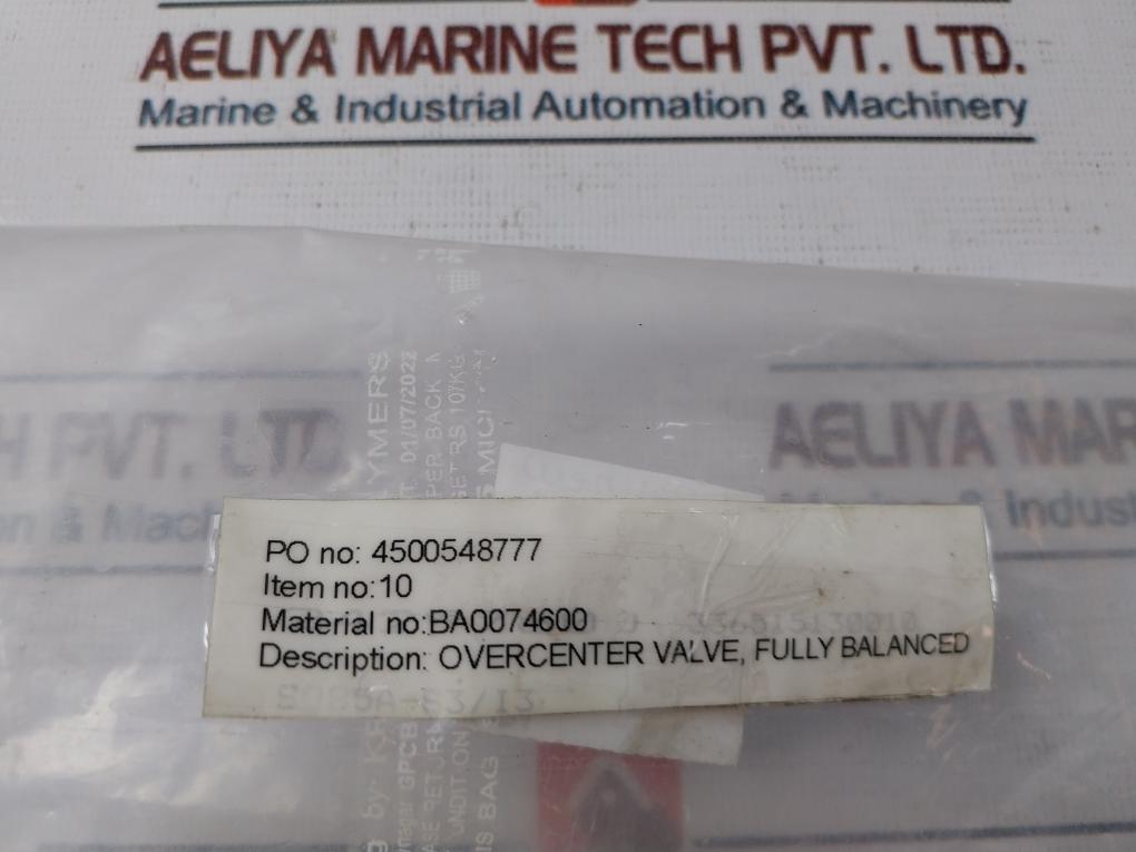 Overcenter Valve, Fully Balanced SOB5A-S3/13