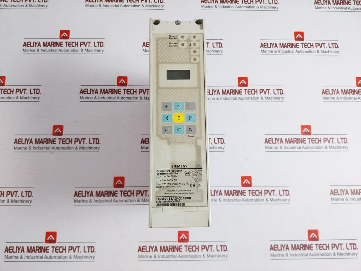 Overcurrent Protection Relay Brand Siemens Part No: 7Sj6001-5Ea00-0Da0/Bb