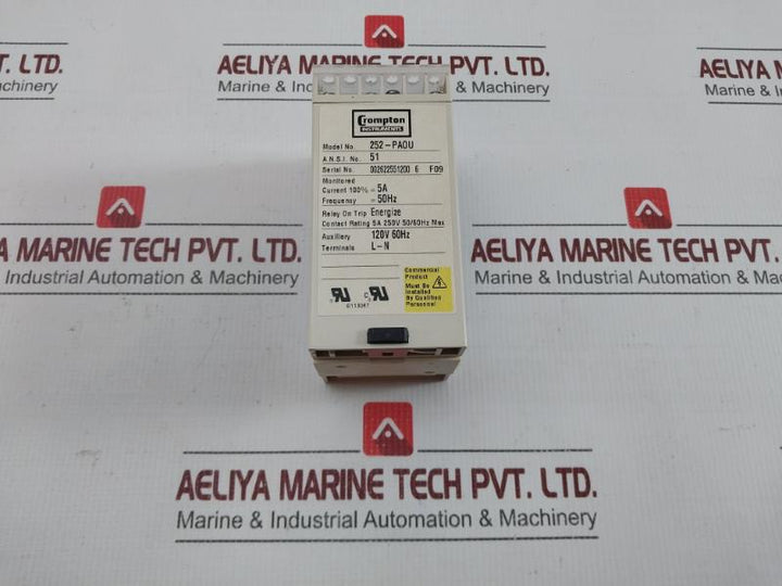 Overcurrent Relay 5A Crompton 252-paou-lsbx-c5-dg-d1-ea