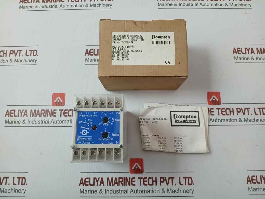 Overcurrent Relay 5A Crompton 252-paou-lsbx-c6-dg-d1-ea