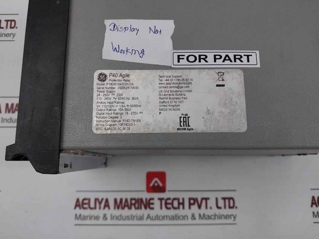 P14Db16A7C0620A Protection Relay General Electric