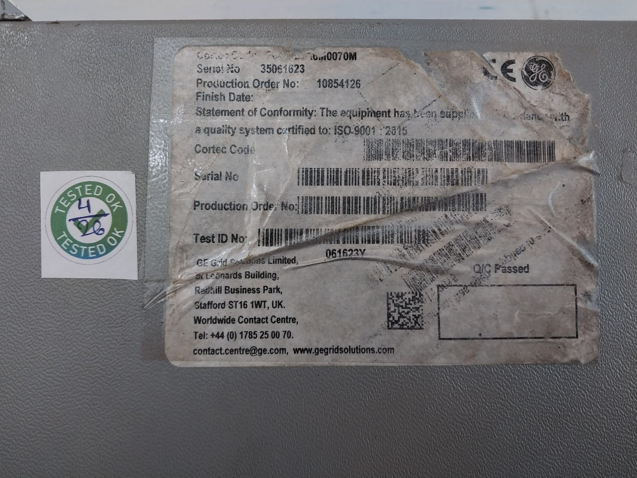 P643926A6M0070M Transformer Protection Relay General Electric Input 1/5A 50/60Hz
