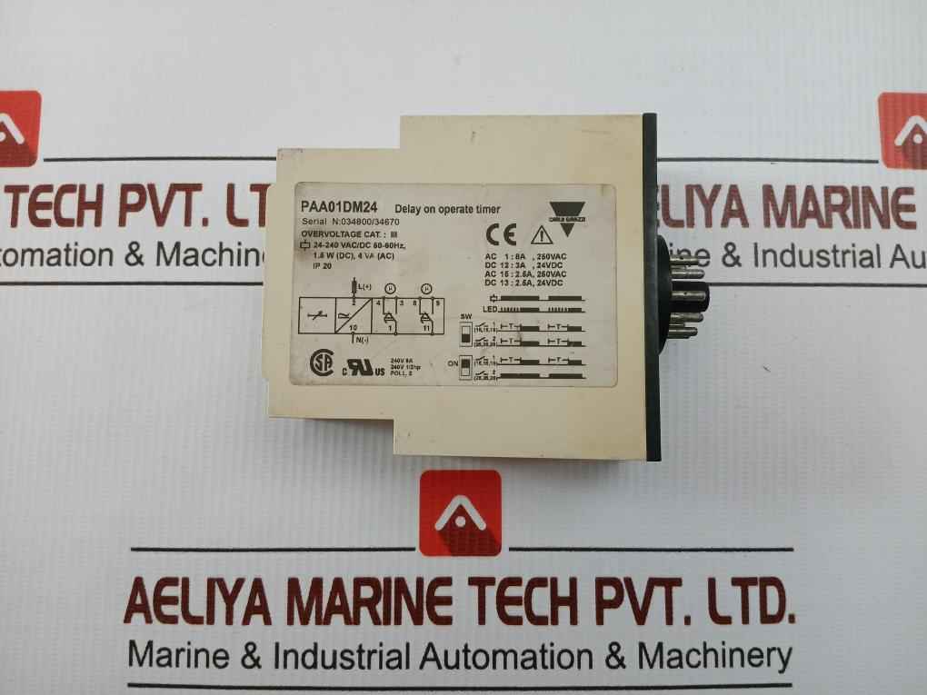 Paa01Dm24 Delay On Operate Timer Carlo Gavazzi 24-240Vac/Dc 0.1S-10H