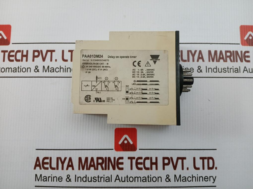Paa01Dm24 Delay On Operate Timer Carlo Gavazzi 24-240Vac/Dc 0.1S-10H
