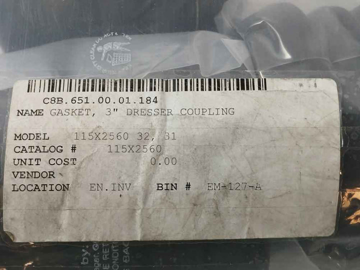 Pack Of 2X 115X2560 3 Inch Dresser Coupling Gasket Grade 1199