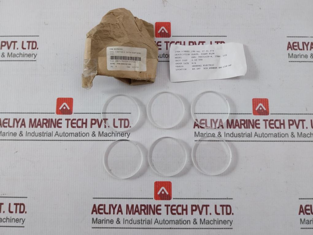 Pack Of 2X General Electric 8443142P-8 Sight Flow Glass Disc