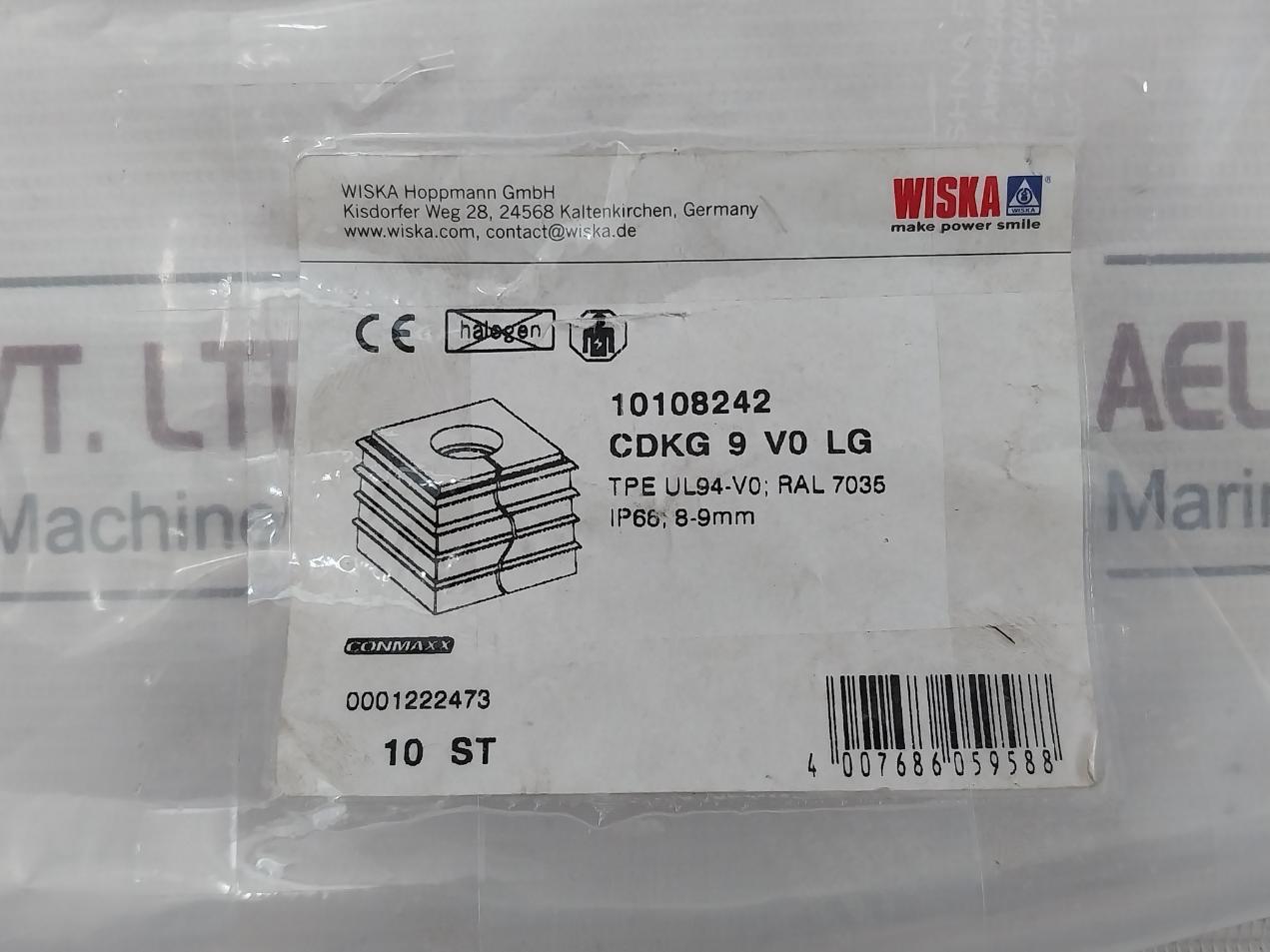 Pack Of 4X Wiska Cdkg 9 V0 Lg Modular Cable Entry Ral7035 Ip66 8-9Mm