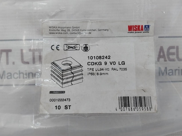 Pack of 4X WISKA CDKG 9 V0 LG Modular Cable Entry RAL7035 IP66 8-9MM