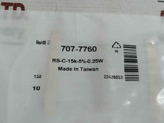 Pack Of 5X 707-7760 Carbon Film Resistor C-15K-5%-0.25W Brand Rs