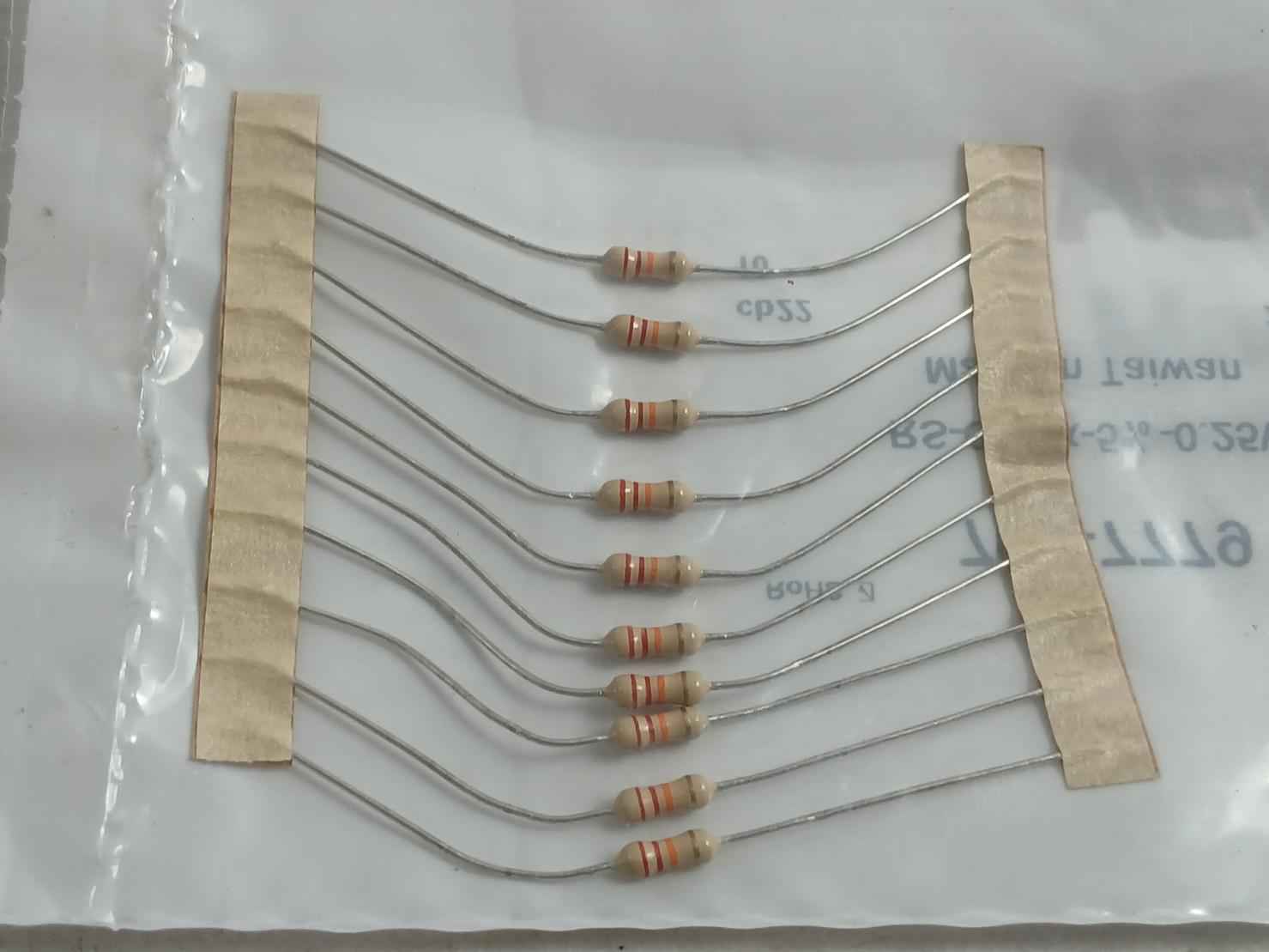 Pack Of 5X Carbon Film Resistor C-22K-5%-0.25W Brand Rs 707-7779