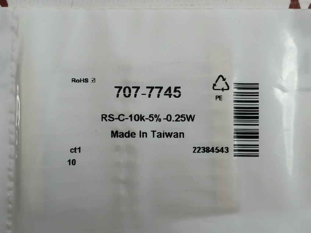 Pack Of 5X Rs-c-10K-5%-0.25W Brand Rs Pro New Film Resistor