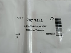 Pack Of 5X Rs-c-33R-5%-0.25W Film Resistor Brand Rs Pro