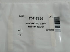 Pack Of 5X Rs-c-4K7-5%-0.25W Rs Pro Film Resistor