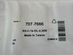 Pack Of 5X Rs Pro Film Resistor Part No: Rs-c-1K-5%-0.25W