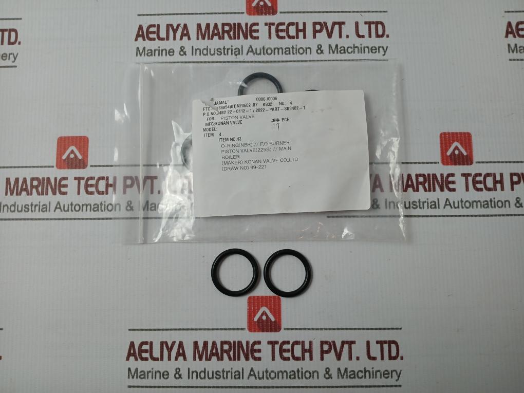 Pack Of 3 Konan K832 O-ring (Nbr) F/ F.O Burner Piston Valve(225B)