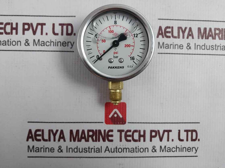 Pakkens En 837-1 Pressure Gauge 0-16 Bar 0-200/230 Psi