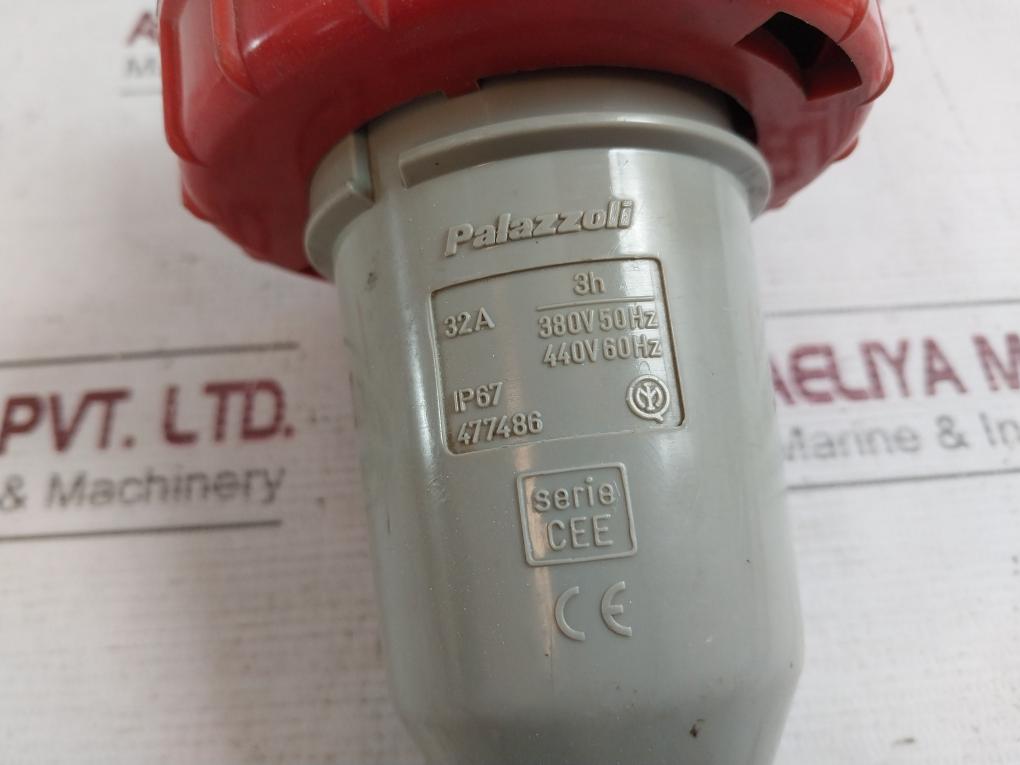 Palazzoli 477486 Cee Industrial Power Plug Ip67 380V 50Hz 3H 440V 60Hz