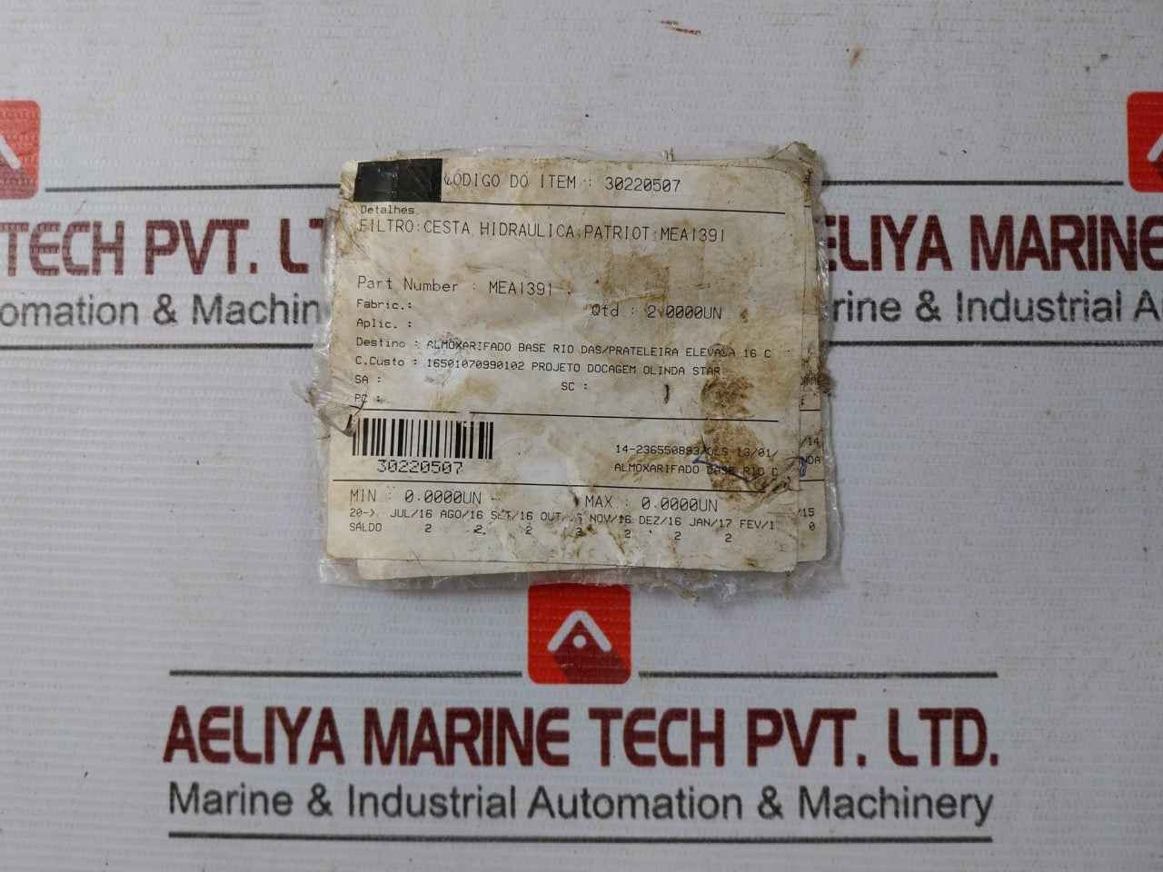 Palfinger Ea4922 Hydraulic Pressure Filter Unit Ea1391 B21 365 Bar