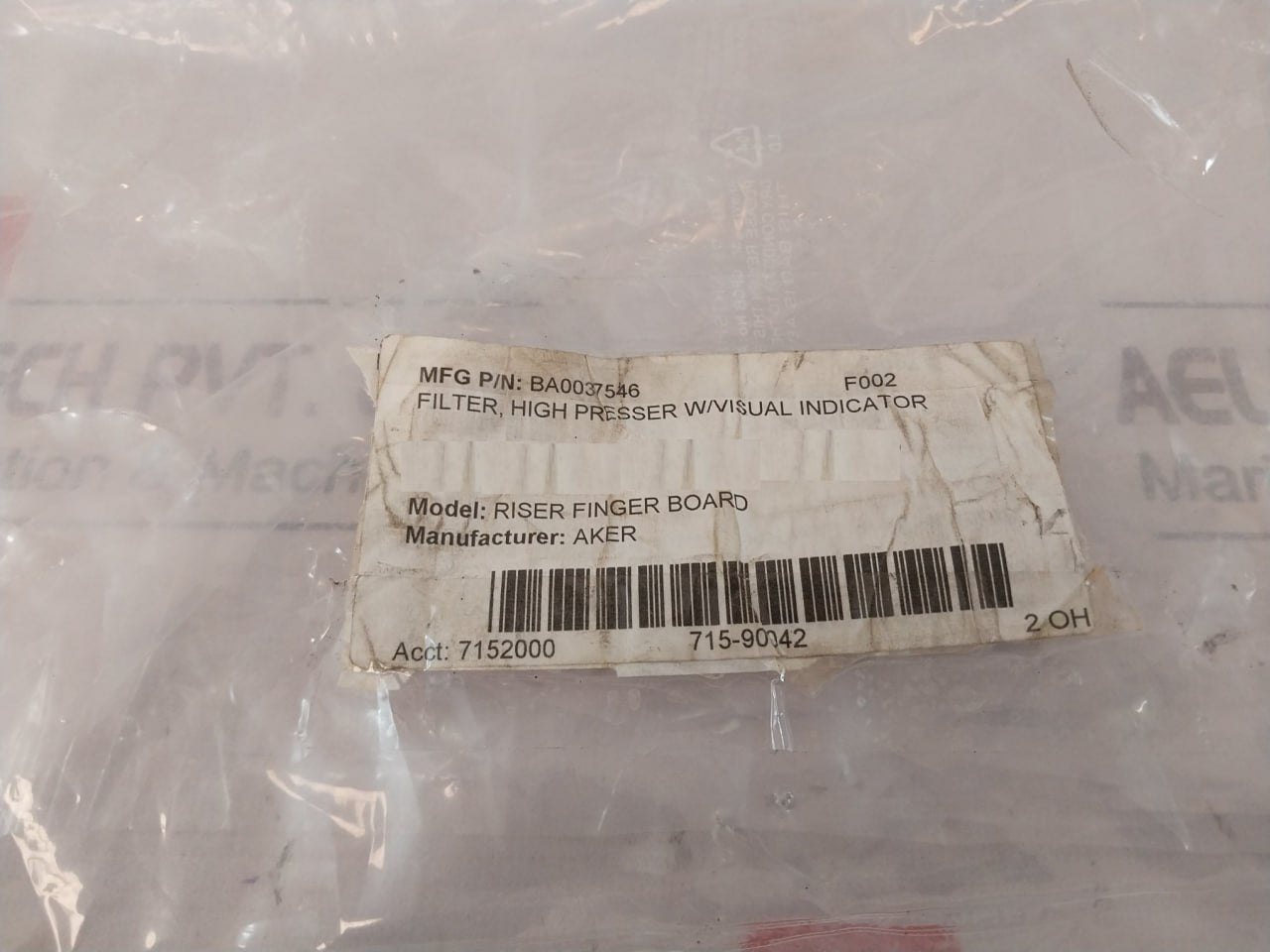 Pall Rc860Mz090H High Pressure Compensator Filter With Indicator 0 To 420 Bar Ba0037546