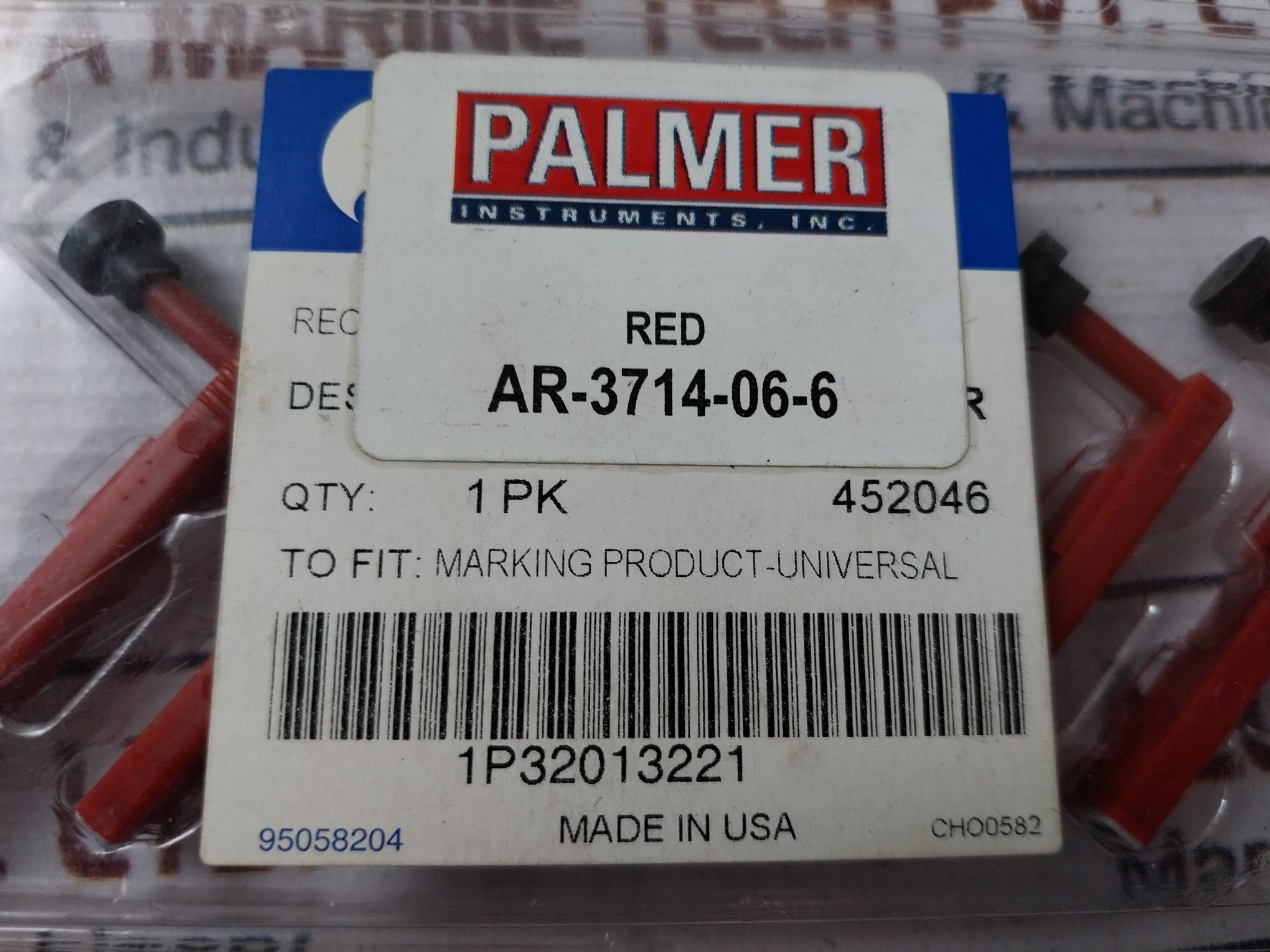 Palmer Instruments 95058204 Red Pen Recorder Chart 1P32013221 (1 Pack = 6 Pcs)
