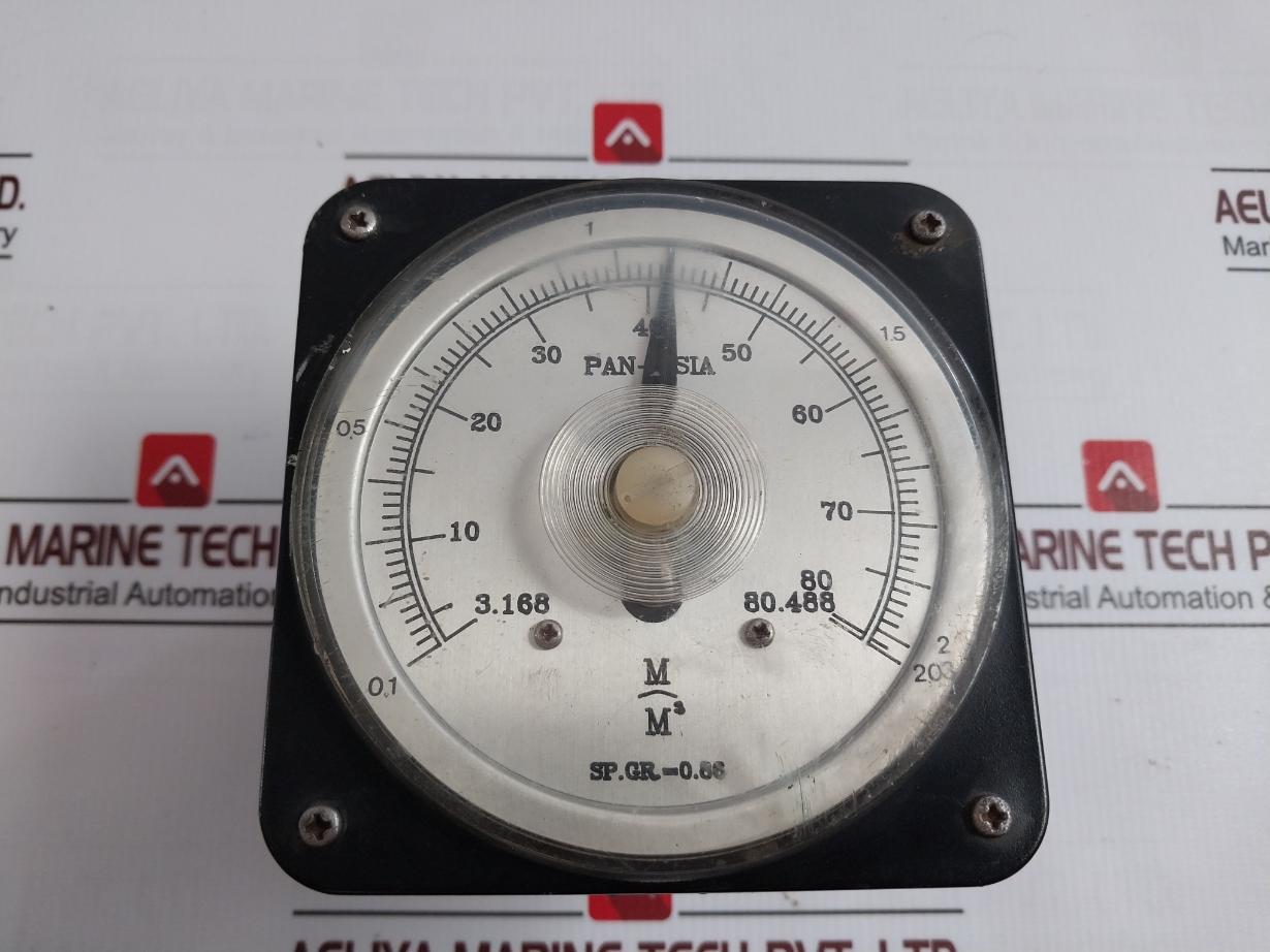 Pan-asia Sp.Gr=0.86 Analog Pneumatic Tank Level Indicator Gauge 500V 0.1-2.03 M3