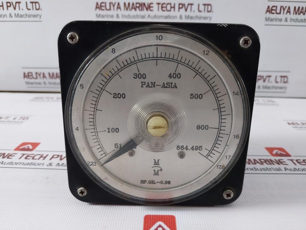 Pan-asia Sp.Gr=0.98 Analog Pneumatic Tank Level Indicator Gauge 9811218 500V