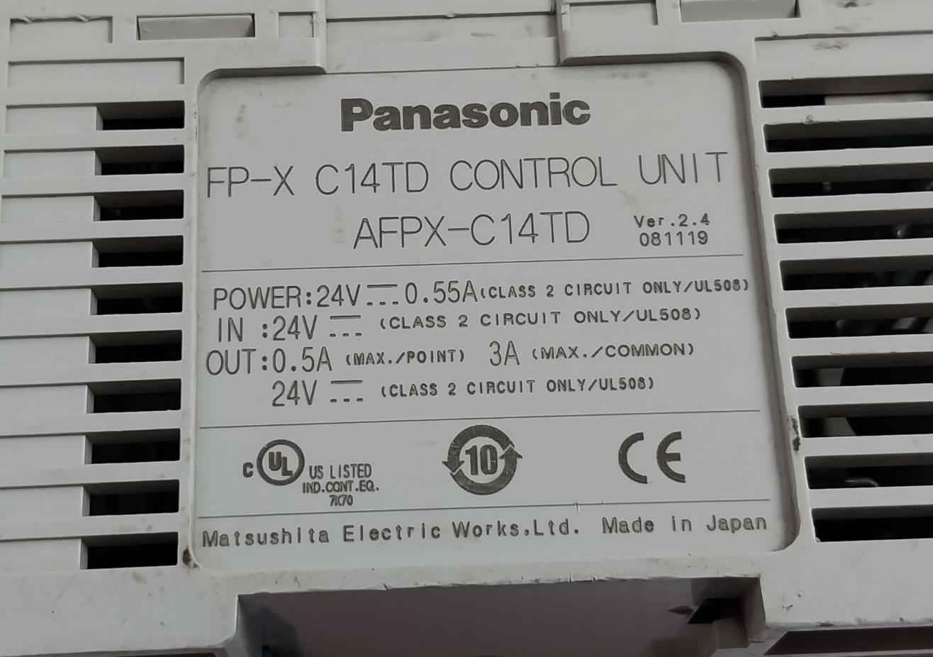 Panasonic Afpx-c14Td Programmable Logic Controller 24V 0.55A Ver 2.4