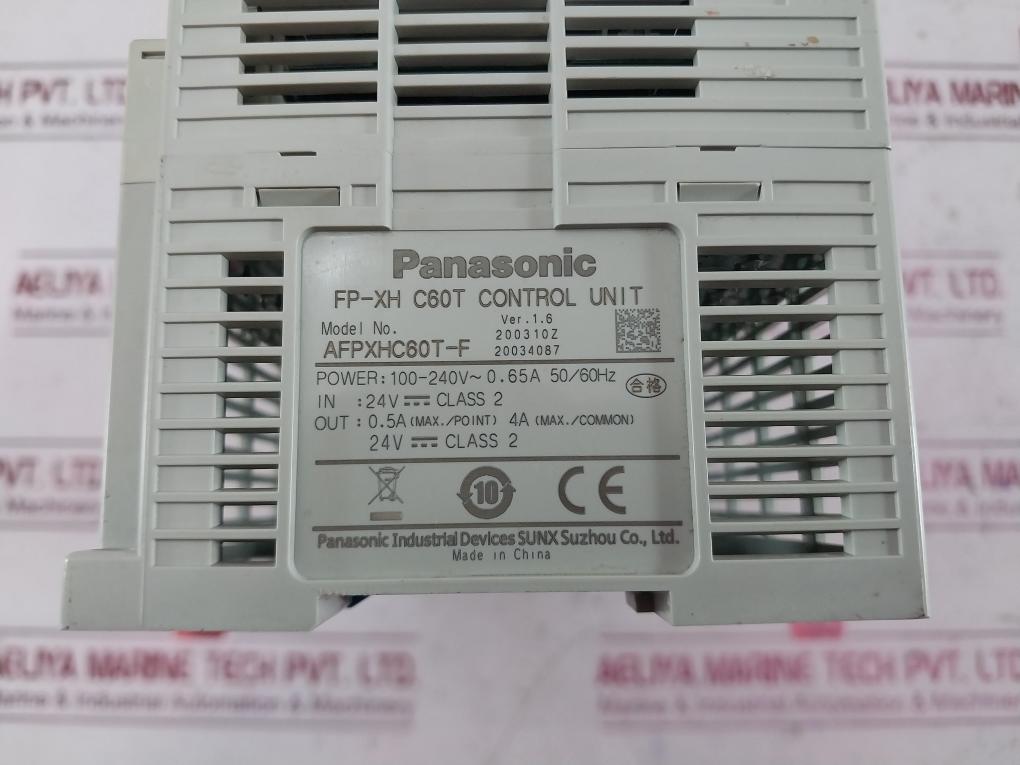 Panasonic Afpxhc60T-f Control Unit Fp-xh C60T 100-240V 0.65A 24V Output 0.5A