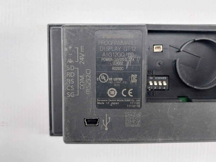 Panasonic Aig12gq12d Programmable Display 24v 0.07a Class 2(not Working)